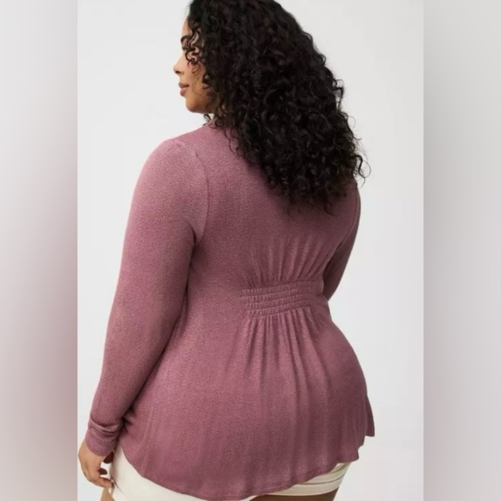 Torrid Open-Front Lightweight Drape Cardigan - Dusty Rose - Size 6X - NWOT! - Picture 5 of 11